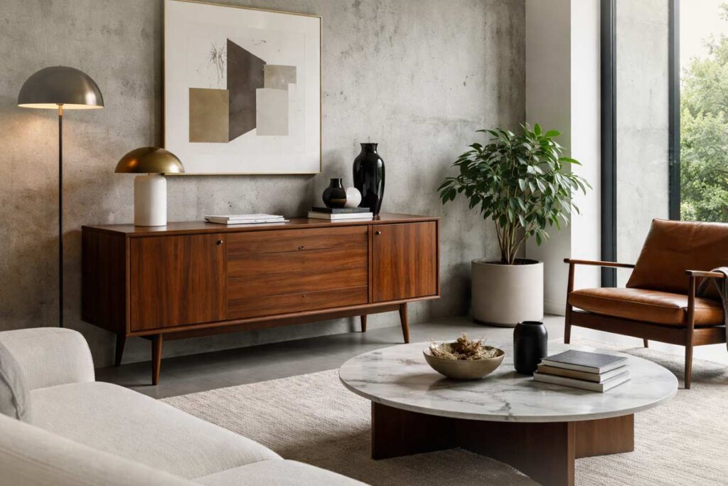 Effetto Noce e Mid-Century: come inserire un pezzo vintage in un contesto ultra-moderno