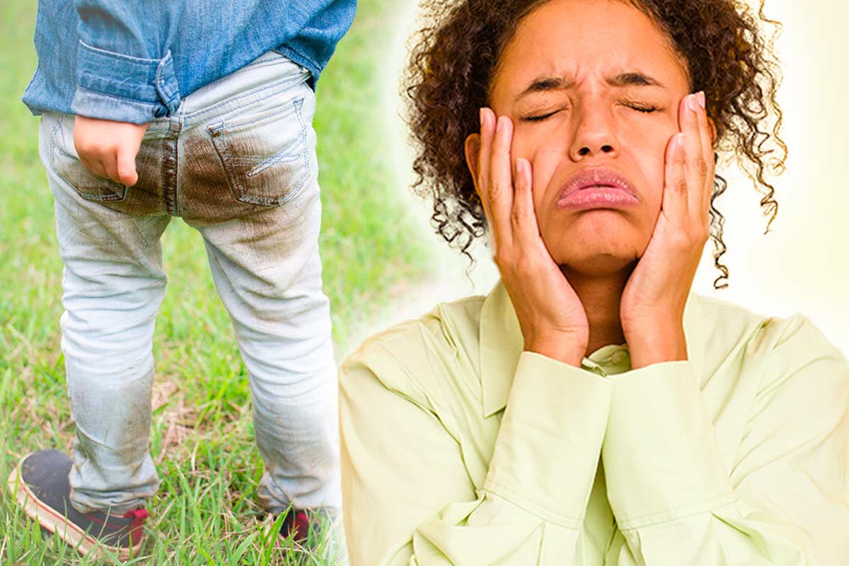 Macchie di fango secco sui pantaloni