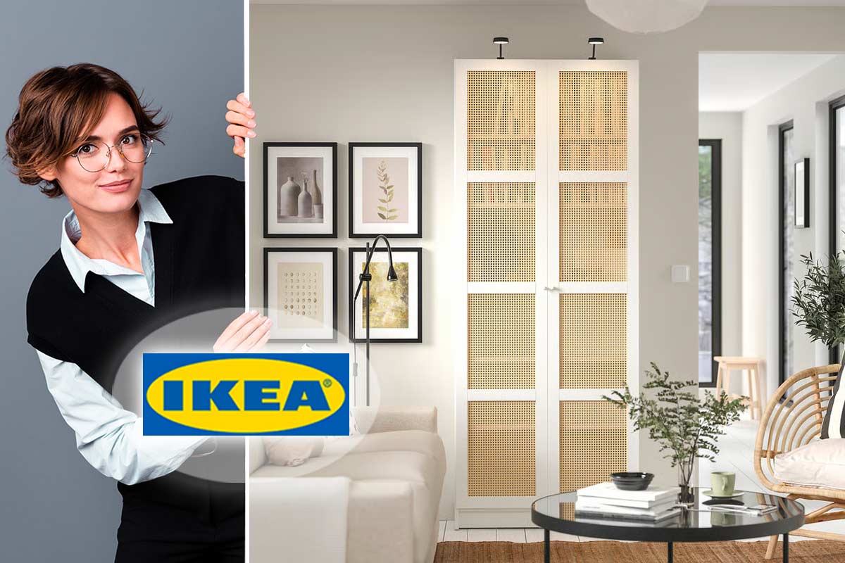 IKEA BILLY / HÖGADAL con ante in bambù