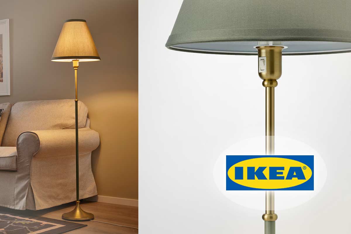 Lampade da terra verde salvia FLYGHÖJD di IKEA