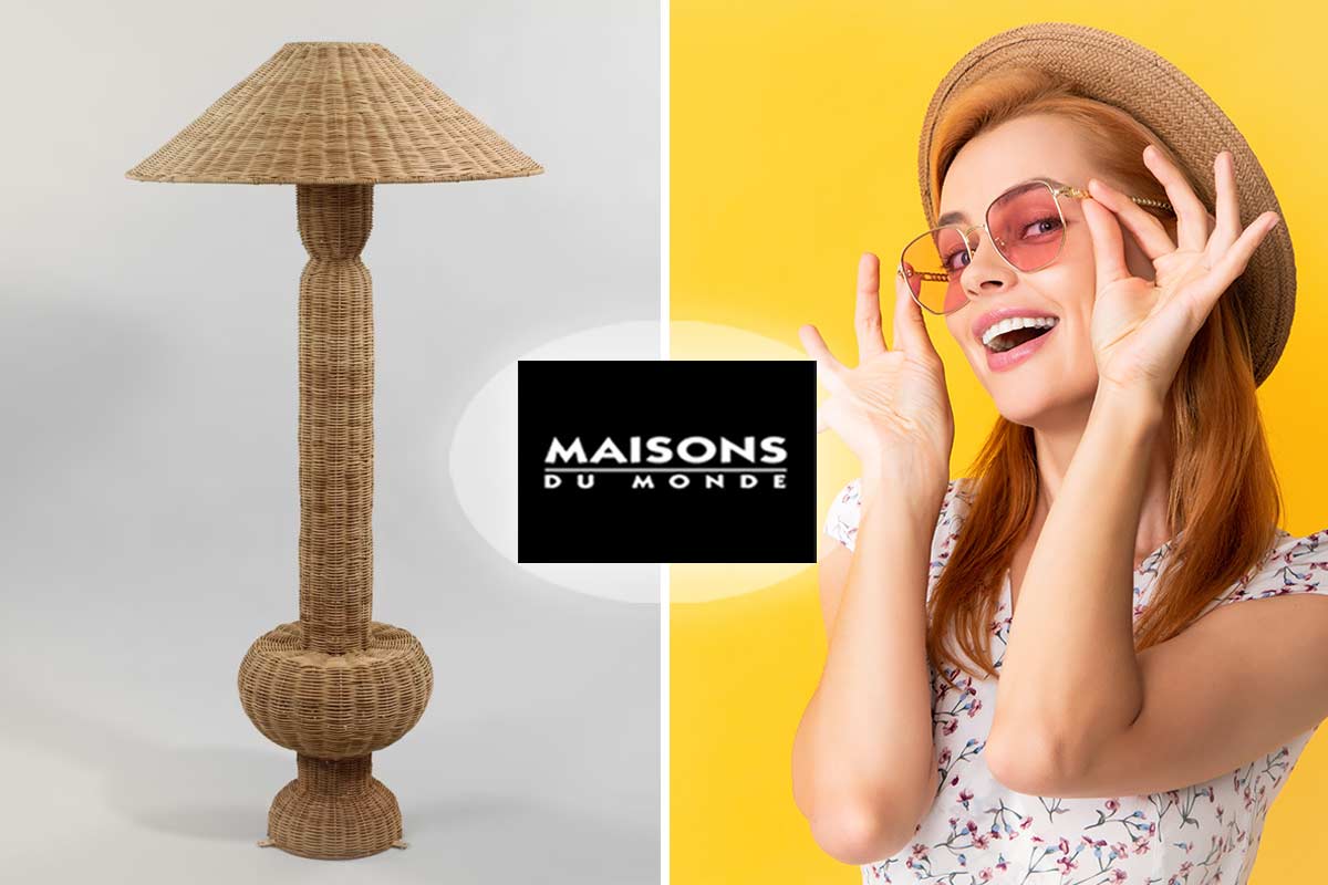 lampada in rattan Adriana di Maisons du Monde per l'esterno