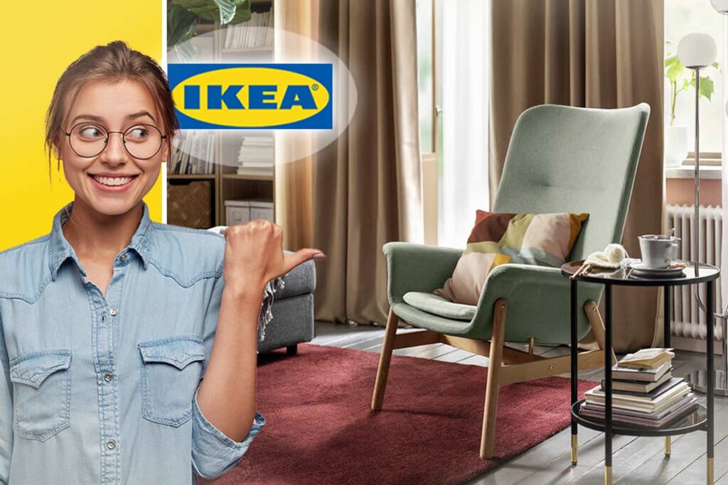 Poltrona verde salvia VEDBO: l’occasione del momento da IKEA per rinnovare il living con 100€ di sconto