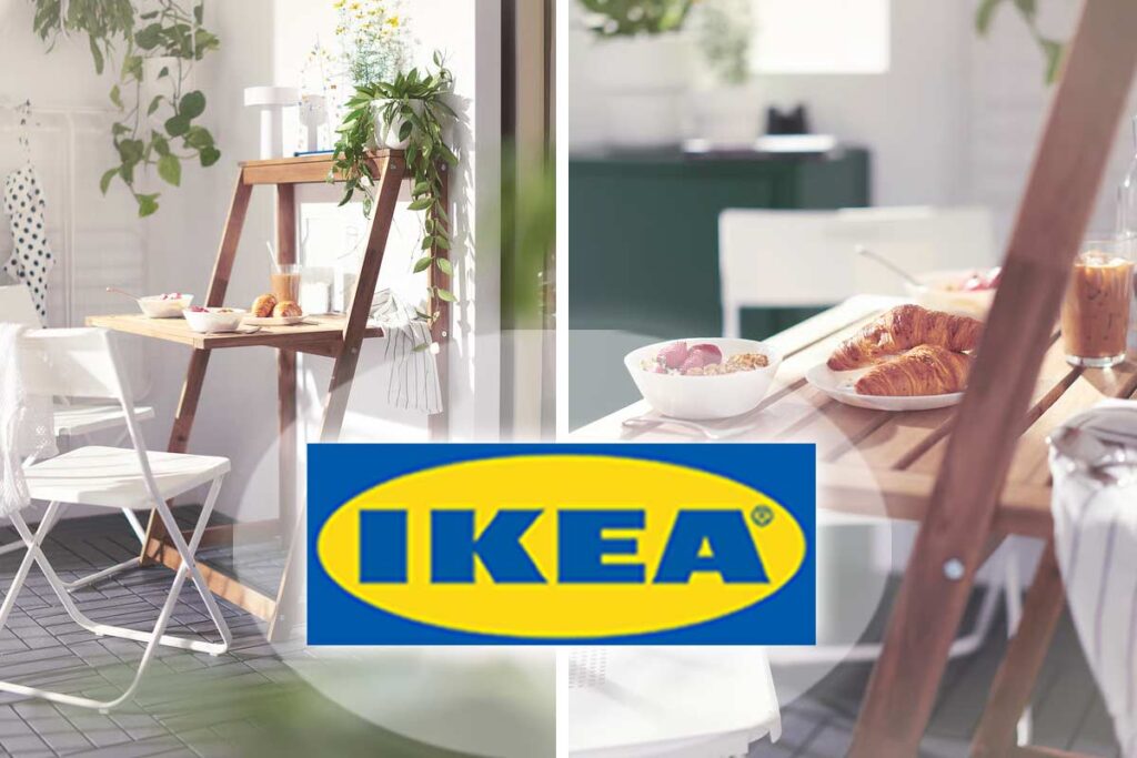 Sconto IKEA Family su DJUPÖN: il tavolo pieghevole in acacia che risolve il problema dello spazio sui balconi piccoli