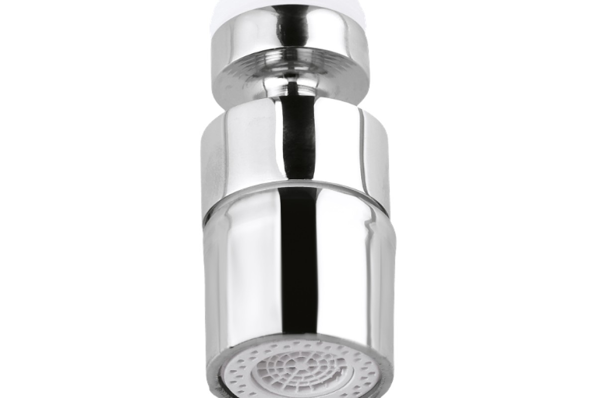Aeratore cromato per rubinetto Livarno con filtro bianco