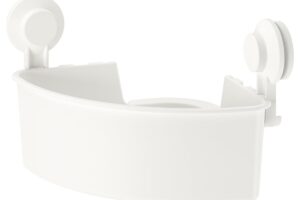 Mensola angolare TISKEN IKEA con ventosa bianca per doccia