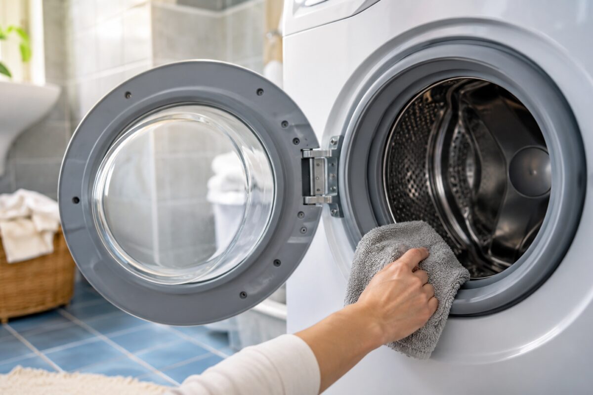 Guarnizione della lavatrice asciugata con panno in microfibra