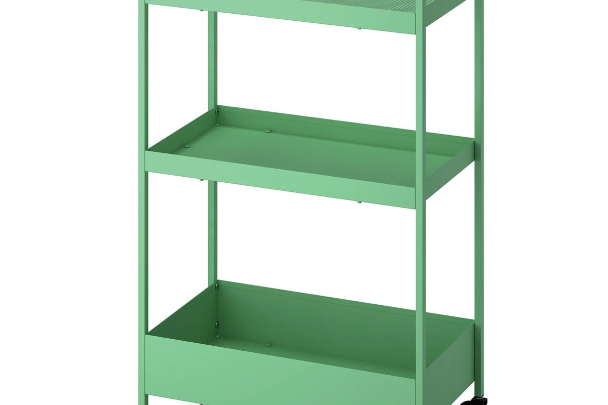 Carrello IKEA NISSAFORS verde chiaro su sfondo bianco