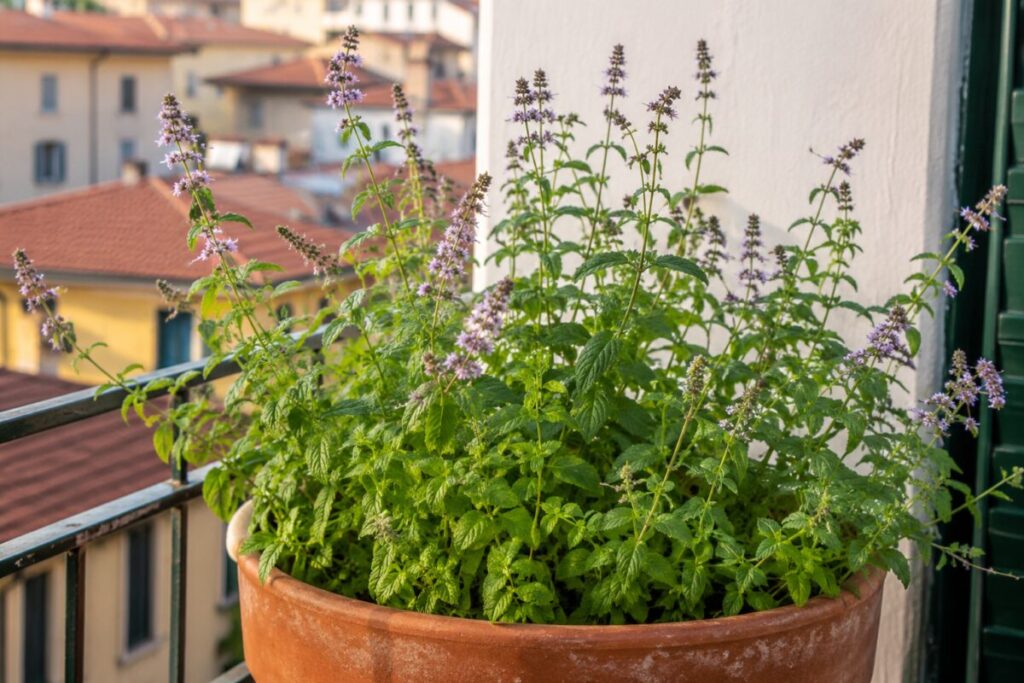 Menta in vaso tutta fiorita? Il taglio a 5 cm che fa tornare le foglie tenere