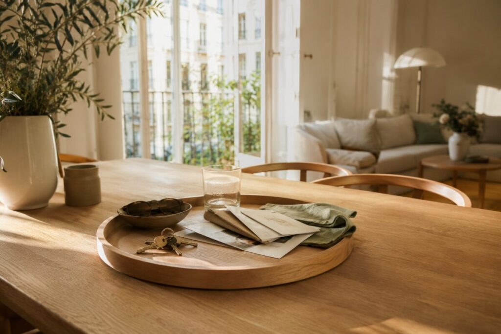 Tavolo da pranzo sempre pieno? Il vassoio da svuotare prima di comprare un centrotavola